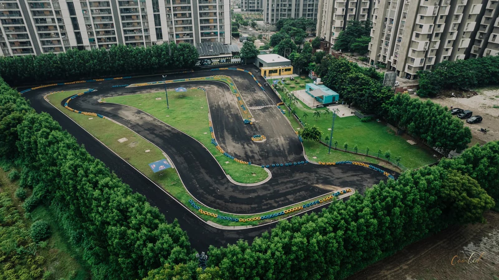 Aerial view of Erda's Speedway Track A in Ahmedabad